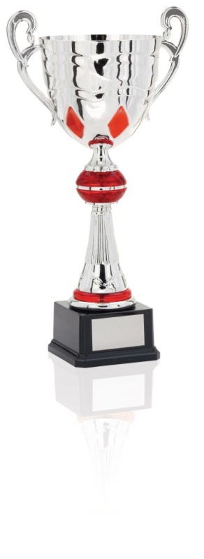 Cup Trophy - Crystal & Gold, Crystal Cup Award with Scroll Handles Award